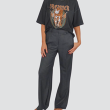 Carica l&#39;immagine nel visualizzatore di Gallery, Haveone pantalone gessato palazzo 62% poliestere 35% viscosa 3% elastan Art PCB-N138
