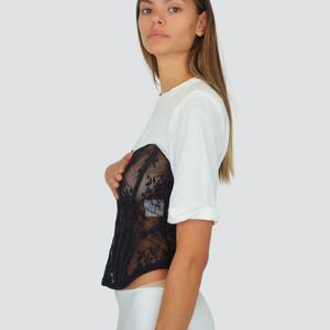 Tensione in t-shirt con spallini bustino pizzo Art GH470