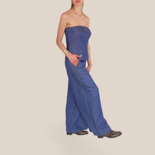 Carica l'immagine nel visualizzatore di Gallery, Tensione in pantalone palazzo con cintura 100% lyocell Art S25P564 ( blazer Art S25J801 )
