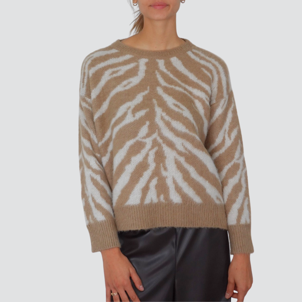 Haveone maglia paricollo jacquard Art MIT-P095