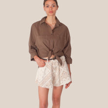 Carica l'immagine nel visualizzatore di Gallery, Haveone shorts farfalla stampa bandana con cintura 100% cotone Art PSB-Q625
