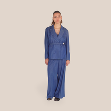 Carica l'immagine nel visualizzatore di Gallery, Tensione in pantalone palazzo con cintura 100% lyocell Art S25P564 ( blazer Art S25J801 )
