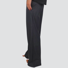 Carica l&#39;immagine nel visualizzatore di Gallery, Haveone pantalone gessato palazzo 62% poliestere 35% viscosa 3% elastan Art PCB-N138
