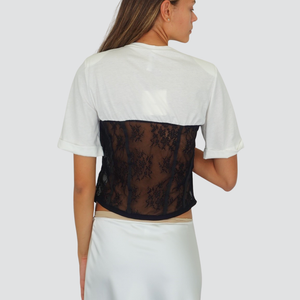 Tensione in t-shirt con spallini bustino pizzo Art GH470