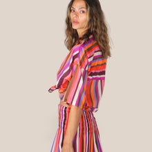Carica l'immagine nel visualizzatore di Gallery, Tensione in camicia over rigata mussola 100% cotone Art PE260458
