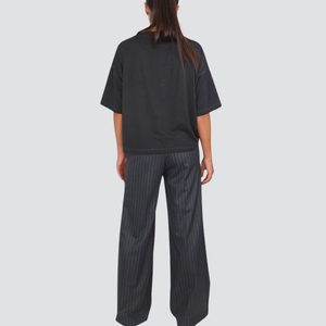 Haveone pantalone gessato palazzo 62% poliestere 35% viscosa 3% elastan Art PCB-N138