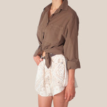 Carica l'immagine nel visualizzatore di Gallery, Haveone shorts farfalla stampa bandana con cintura 100% cotone Art PSB-Q625
