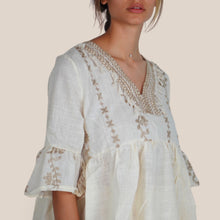 Carica l'immagine nel visualizzatore di Gallery, Susy Mix kaftano ricamato filo lurex 70% viscosa 30% cotone Art 240926
