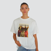 Carica l&#39;immagine nel visualizzatore di Gallery, Vicolo t-shirt over con stampa e strass 100% cotone Art RF0071

