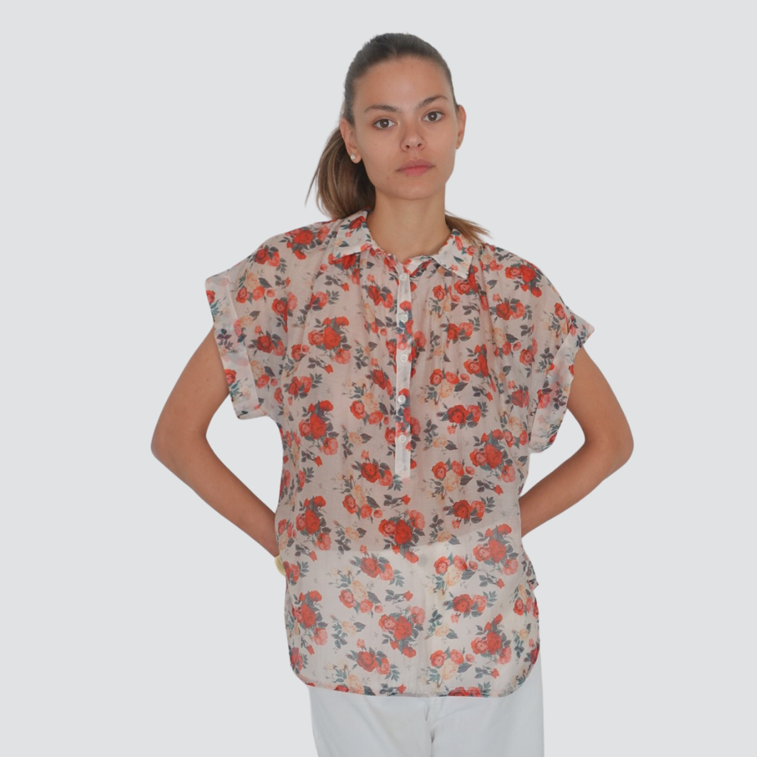 Vicolo camicia over fiorellini 85% lyocell Art TD2236