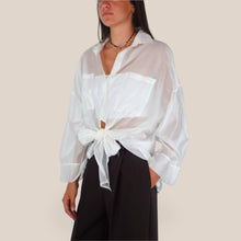 Carica l'immagine nel visualizzatore di Gallery, Vicolo camicia over taschino retro lungo 85% lyocell Art TAC0557

