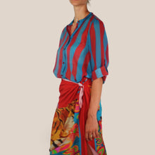 Carica l'immagine nel visualizzatore di Gallery, Haveone camicia over rigata ottanio india 85% lyocell Art CVS-Q422
