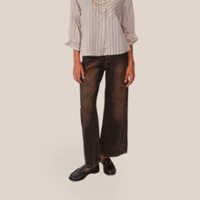 Carica l'immagine nel visualizzatore di Gallery, Haveone jeans AMELIE gamba ampia effetto sabbiato 100% cotone Art PGZ-R044
