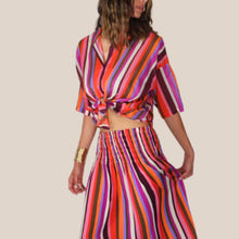 Carica l'immagine nel visualizzatore di Gallery, Tensione in camicia over rigata mussola 100% cotone Art PE260458
