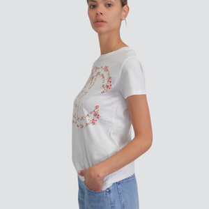 Vicolo t-shirt stampa fiori con applicazione 100% cotone Art RD0999