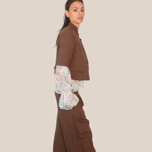 Carica l'immagine nel visualizzatore di Gallery, Vicolo blazer moro gessato manica corta 85% viscosa Art TAB1952 ( pantalone Art TAB1851 )
