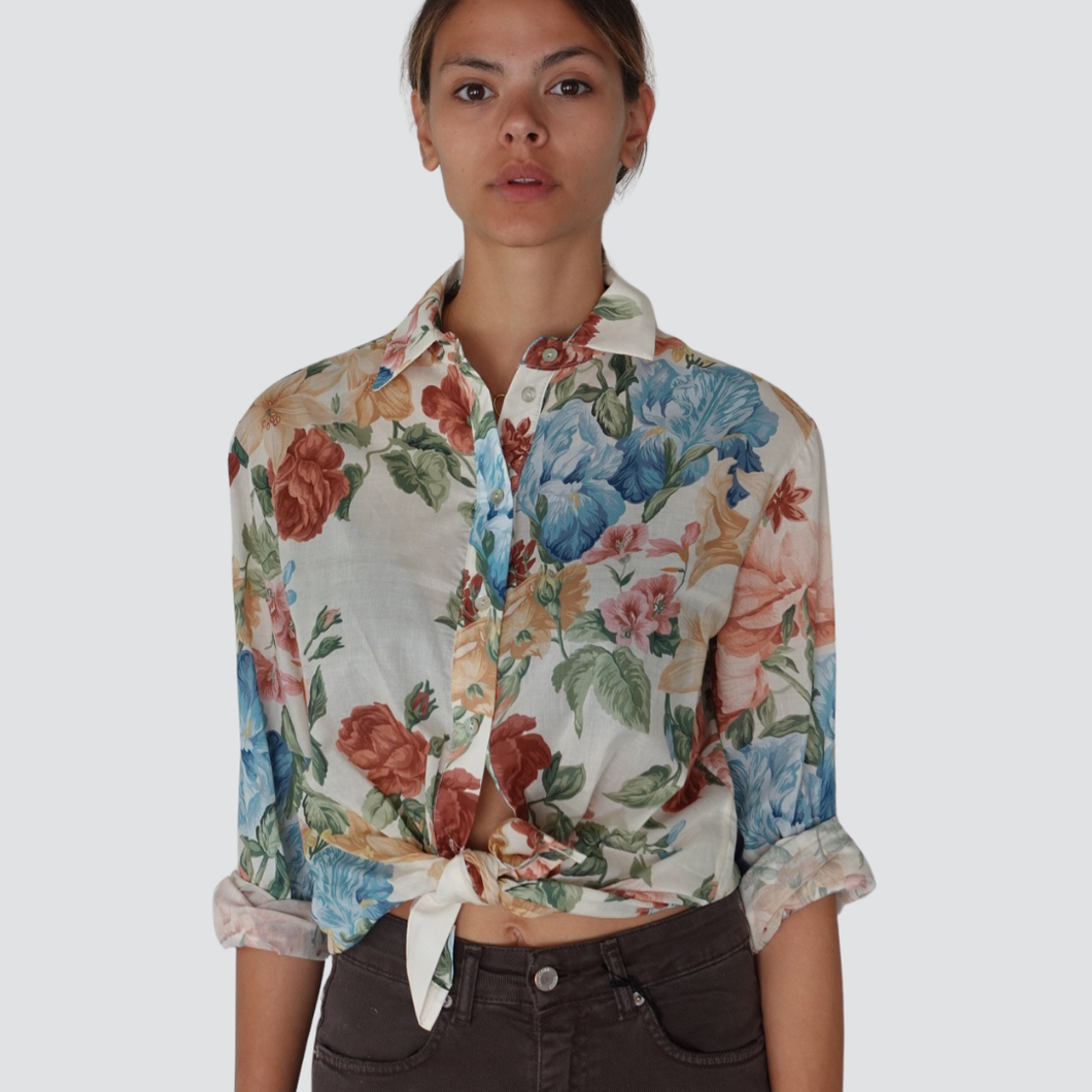 Vicolo camicia mussola stampa floreale 100% cotone Art TD1715
