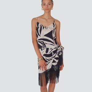 Tensione in mini gonna pareo con frange 100% viscosa Art SS251218