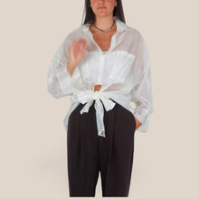 Carica l'immagine nel visualizzatore di Gallery, Vicolo camicia over taschino retro lungo 85% lyocell Art TAC0557
