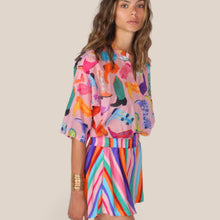 Carica l'immagine nel visualizzatore di Gallery, Tensione in camicia over stampa mussola 100% cotone Art PE260457

