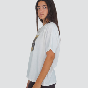 Vicolo t-shirt over con stampa e strass 100% cotone Art RF0072