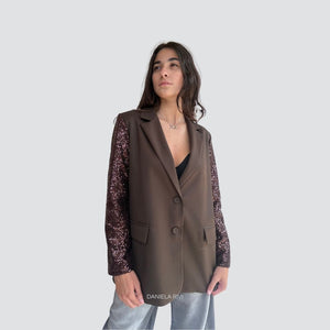 Tensione blazer gessato  manica paillettes Art 34799