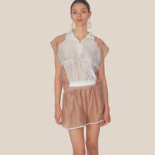 Carica l'immagine nel visualizzatore di Gallery, Haveone camicia smanicata bicolor elastico fondo 85% lyocell Art CVS-Q311
