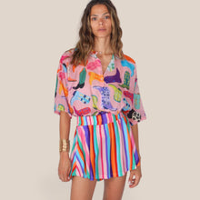 Carica l'immagine nel visualizzatore di Gallery, Tensione in camicia over stampa mussola 100% cotone Art PE260457
