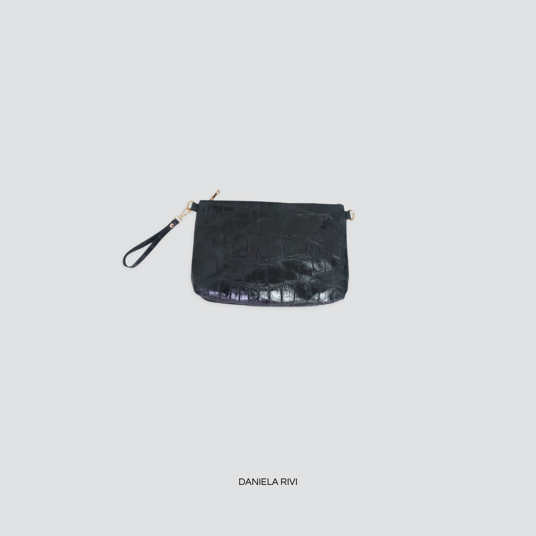 Susy Mix maxi pochette stampa cocco vera pelle Art JULIACOCCO