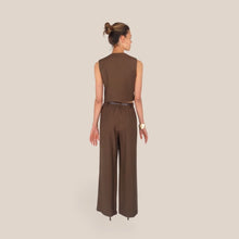 Carica l'immagine nel visualizzatore di Gallery, Haveone pantalone palazzo con cintura elastico retro 85% viscosa Art PIA-Q532 ( gilet Art LIA-Q044 )
