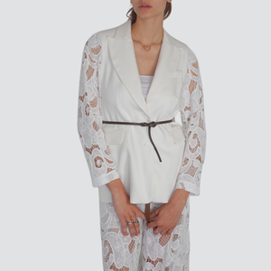 Tensione in blazer manica pizzo con cintura 100% tencell Art S25JA49