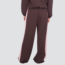 Carica l&#39;immagine nel visualizzatore di Gallery, Haveone pantalone sportivo palazzo moro neoprene banda laterale rosa elastico vita 55% poliestere 40% rayon

