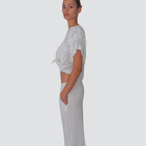 Tensione in camicia manica corta ricamo rilievo 100% cotone Art S25CD71