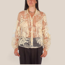 Carica l'immagine nel visualizzatore di Gallery, Vicolo camicia over ricamata elastico retro Art TAC0617
