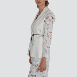 Tensione in blazer manica pizzo con cintura 100% tencell Art S25JA49