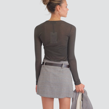 Carica l'immagine nel visualizzatore di Gallery, Haveone mini gonna pied de poule con cintura 70% cotone Art GFW-P160
