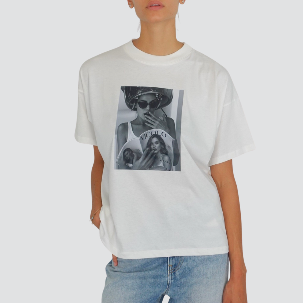 Vicolo t-shirt over con stampa 100% cotone Art RF0129