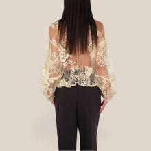 Carica l'immagine nel visualizzatore di Gallery, Vicolo camicia over ricamata elastico retro Art TAC0617
