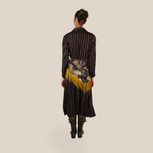 Carica l'immagine nel visualizzatore di Gallery, Dixie abito chemisier marrone gessato cintura foulard 100% viscosa Art AMGA2EBA
