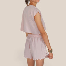 Carica l'immagine nel visualizzatore di Gallery, Haveone camicia scatoletta ricamo rosa 59% viscosa 12% lino Art CVS-Q425
