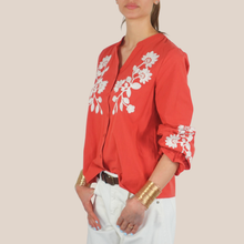 Carica l'immagine nel visualizzatore di Gallery, Philia Loft camicia con ricamo 100% cotone Art D02N0819
