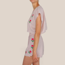 Carica l'immagine nel visualizzatore di Gallery, Haveone camicia scatoletta ricamo rosa 59% viscosa 12% lino Art CVS-Q425
