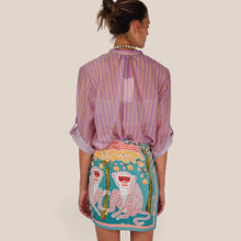 Carica l'immagine nel visualizzatore di Gallery, Haveone camicia over rigata lilla beige 85% lyocell Art CVS-Q423
