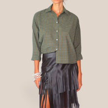 Carica l'immagine nel visualizzatore di Gallery, Vicolo camicia over verde quadri 50% cotone Art TAC1204
