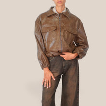 Carica l'immagine nel visualizzatore di Gallery, Haveone bomber ecopelle coulisse fondo Art KMI-R029
