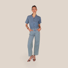 Carica l'immagine nel visualizzatore di Gallery, Haveone tuta denim manica corta 100% cotone Art YGZ-Q004
