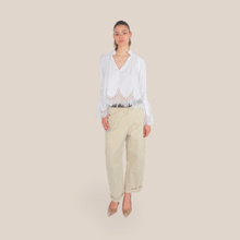Carica l'immagine nel visualizzatore di Gallery, Vicolo pantalone baloon con cintura 100% cotone Art TAB1484
