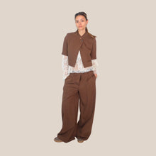 Carica l'immagine nel visualizzatore di Gallery, Vicolo pantalone palazzo gessato pinces 85% viscosa Art TAB1851 ( blazer TAB1952 )
