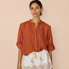 Carica l'immagine nel visualizzatore di Gallery, Haveone camicia over rigata85% lyocell Art CVS-Q423
