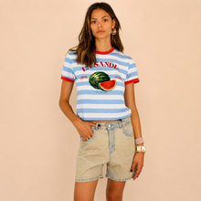 Carica l'immagine nel visualizzatore di Gallery, Haveone t-shirt rigata stampa frutta 100% cotone Art TSH-Q248
